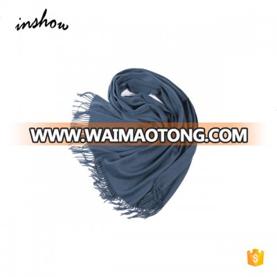 OEM Custom Winter Wool Cashmere Solid Color Pashmina Scarf