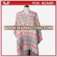 Fashionable Cheap Custom Colorful Ladies Winter Acrylic Shawl With Tassel